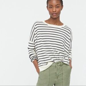 J. Crew Relaxed Fit Lightweight Merino Wool Stripe Sweater Small
